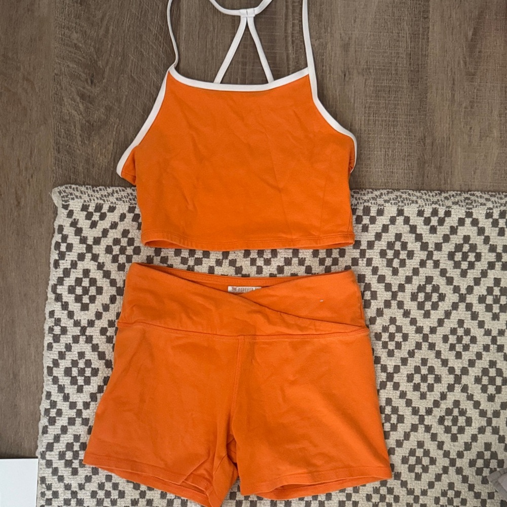 Forever 21 Orange Athletic Shorts